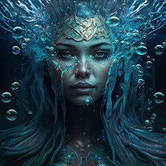 Water Goddess, Spirit, made with generative AI