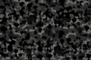 Black gray dark night military paintball camo seamless pattern, camouflage texture for wallpaper, background, fabric