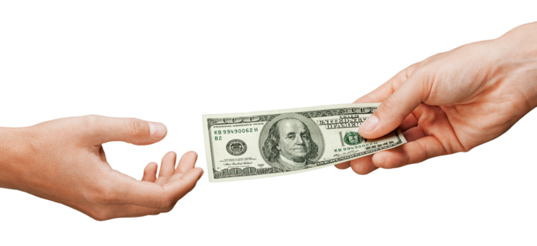 Hands Giving Money