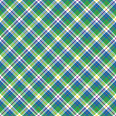 Vibrant Plaid Seamless Pattern - Colorful and bright repeating pattern design