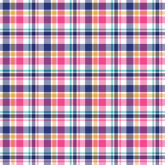 Vibrant Plaid Seamless Pattern - Colorful and bright repeating pattern design