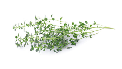 Bunch of aromatic thyme isolated on white. Fresh herb