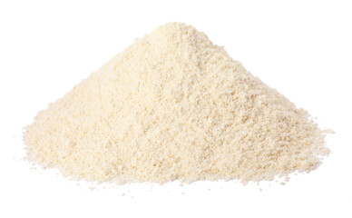Pile of quinoa flour isolated on white