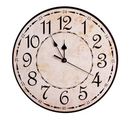 Fototapeta na wymiar Stylish analog clock isolated on white. New Year countdown