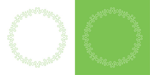 素材_フレームのセット_桜をモチーフにした春の飾り枠。シンプルで高級感のある囲みのデザイン。テキスト無し