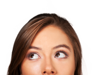 Portrait of young cute woman isolated on white background