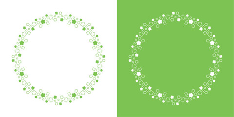 素材_フレームのセット_桜をモチーフにした春の飾り枠。シンプルで高級感のある囲みのデザイン。テキスト無し