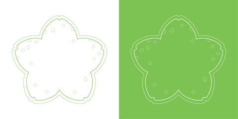 素材_フレームのセット_桜をモチーフにした春の飾り枠。シンプルで高級感のある囲みのデザイン。テキスト無し