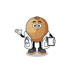 Cartoon mascot of kiwifruit doctor