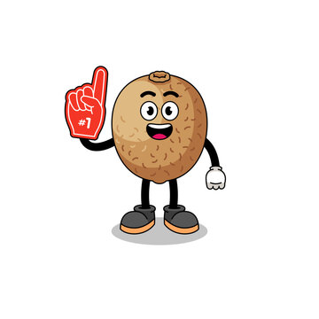 recommend clip art: Cartoon mascot of kiwifruit number 1 fans