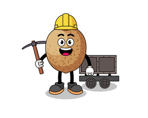 Naklejka premium Mascot Illustration of kiwifruit miner