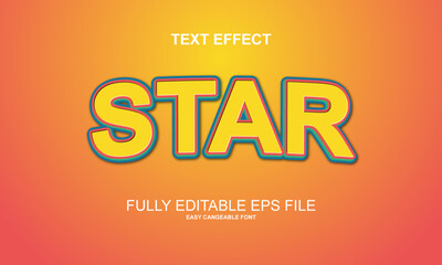 Editable text effect star title style