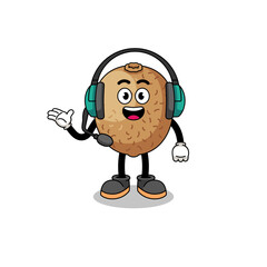 Mascot Illustration of kiwifruit as a customer services