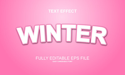 Editable text effect winter title style