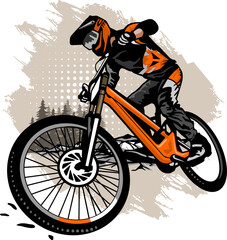 mountain bike design logo  symbol vector