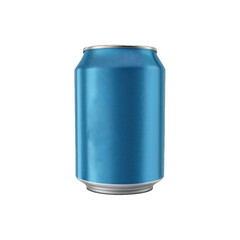 Soda can mock up blank template isolated on white background. Blue aluminum can for design. Realistic aluminum can. Mockup of tin can on transparent backgroun