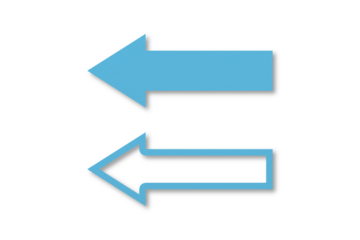 Light blue paper arrow isolated on transparent background.