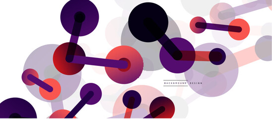 Abstract background. Round dots connected by lines. Trendy techno business template for wallpaper, banner, background or landing
