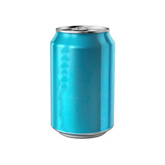 Soda can mock up blank template isolated on white background. Blue aluminum can for design. Realistic aluminum can. Mockup of tin can on transparent backgroun