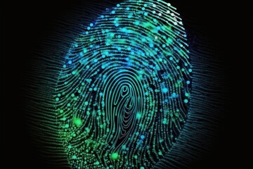 Abstract Fingerprint Illustration as a Symbol of Private Data and Cybersecurity, generative ai