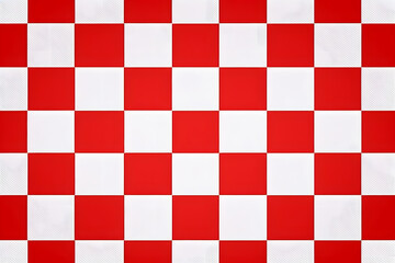 Red and white checker seamless pattern, tiled checkered background for wallpaper, picnic table cloth, fabric, design, game board