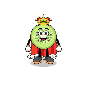 Mascot Illustration of sliced kiwifruit king