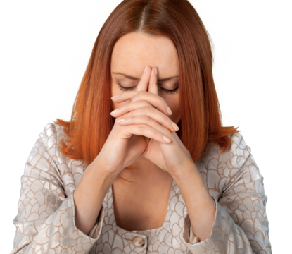 Worried Businesswoman Thinking Close-up - Isolated