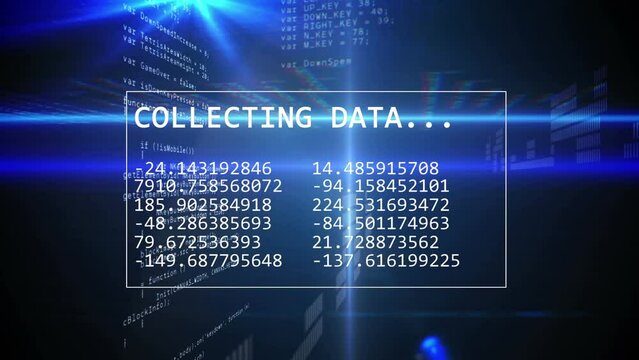 Animation of data processing and data collecting on screen