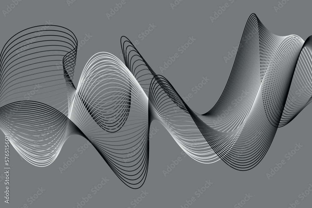 Poster monochrome. white and black wave. abstract background, suitable for landing page and computer deskto
