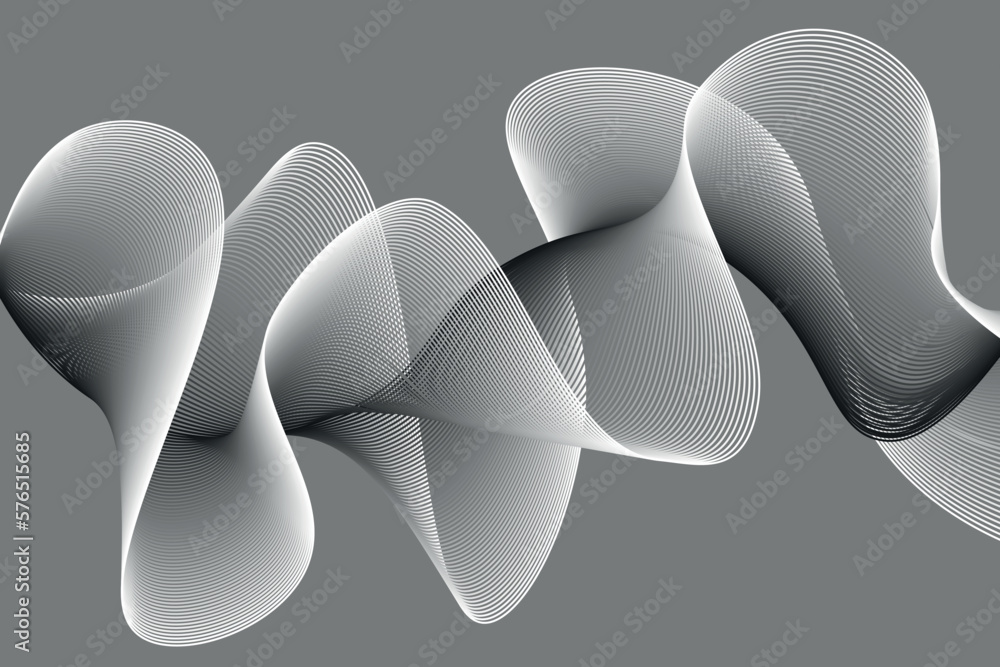 Poster monochrome. white and black wave. abstract background, suitable for landing page and computer deskto