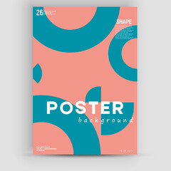 Bauhaus inspired graphic design of vector poster mockup created with vector abstract elements, lines and bold geometric shapes, useful for poster art, front page design, decorative prints.