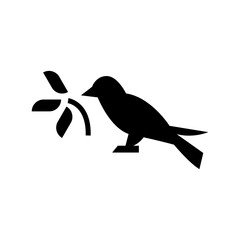 dove icon or logo isolated sign symbol vector illustration - high quality black style vector icons