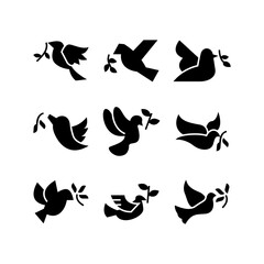 dove icon or logo isolated sign symbol vector illustration - high quality black style vector icons
