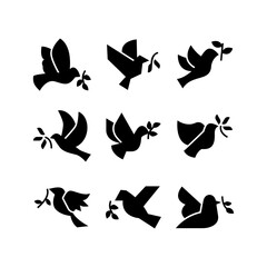 dove icon or logo isolated sign symbol vector illustration - high quality black style vector icons