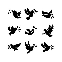 Obraz na płótnie Canvas dove icon or logo isolated sign symbol vector illustration - high quality black style vector icons