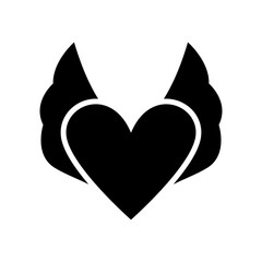 flying heart icon or logo isolated sign symbol vector illustration - high quality black style vector icons