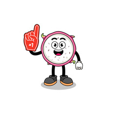 Cartoon mascot of dragon fruit number 1 fans