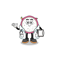 Cartoon mascot of dragon fruit doctor