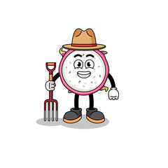 Cartoon mascot of dragon fruit farmer