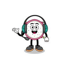 Mascot Illustration of dragon fruit as a customer services