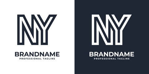 Simple NY Monogram Logo, suitable for any business with NY or YN initial. - obrazy, fototapety, plakaty