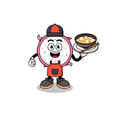 Obraz premium Illustration of dragon fruit as an asian chef