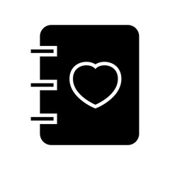 love diary icon or logo isolated sign symbol vector illustration - high quality black style vector icons