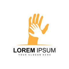 Obraz premium Hand Logo, Teamwork Vector, Team Company Design, Body health, Hand Care, Recycling