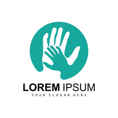 Hand Logo, Teamwork Vector, Team Company Design, Body health, Hand Care, Recycling
