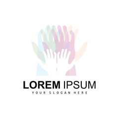 Hand Logo, Teamwork Vector, Team Company Design, Body health, Hand Care, Recycling