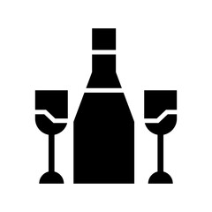 romantic champagne icon or logo isolated sign symbol vector illustration - high quality black style vector icons
