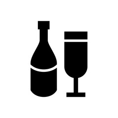 romantic champagne icon or logo isolated sign symbol vector illustration - high quality black style vector icons
