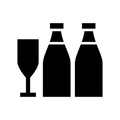 romantic champagne icon or logo isolated sign symbol vector illustration - high quality black style vector icons
