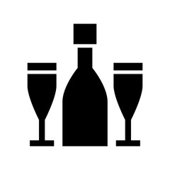 romantic champagne icon or logo isolated sign symbol vector illustration - high quality black style vector icons
